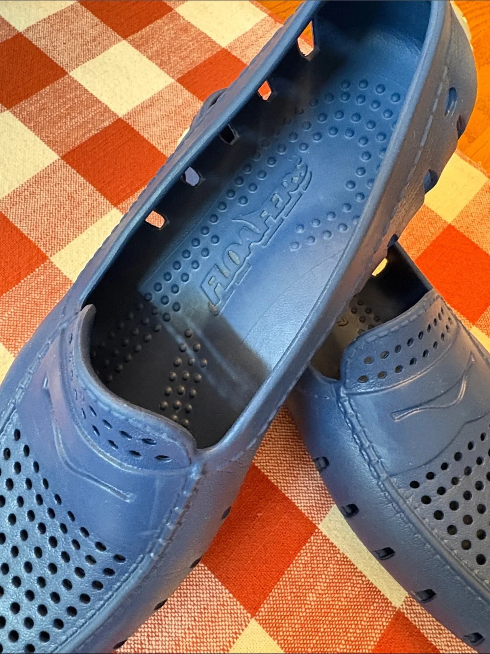 Men's Blue Floafers Perforated Slip-On Boat Shoes / LIKE NEW Sz 11